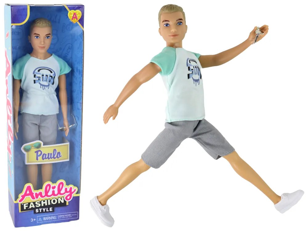 Lean Toys Bábika Chlapec – Paulo s blond vlasmi a v športovom oblečení