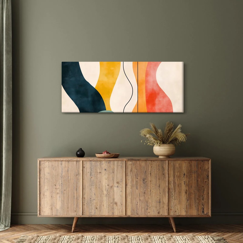 Obraz - Minimalistická farebná ilustrácia II. (120x50 cm)