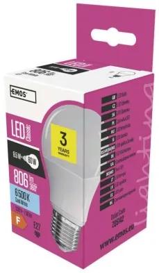 EMOS LED žiarovka, E27, 9W, studená biela