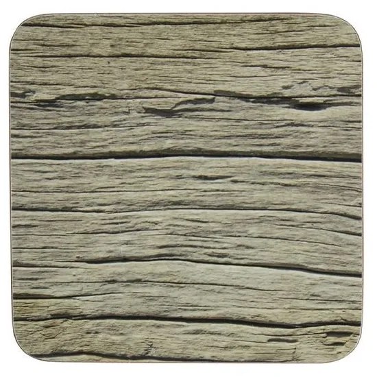 6 ks pevné korkové podtácky s potlačou dreva - 12 * 12 * 0,5cm