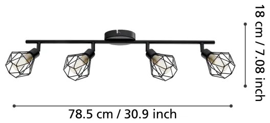 Eglo 55301 - LED bodové svietidlo ZAPATA 4xG9/3W/230V čierna