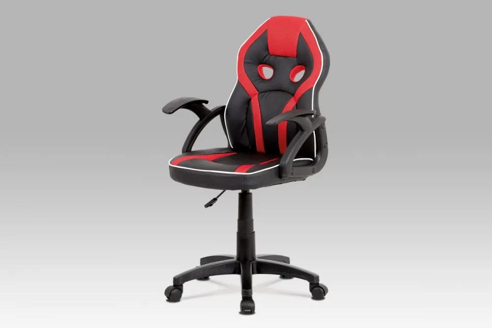 Detská kancelárská stolička KA-N664 RED čierná / červená Autronic