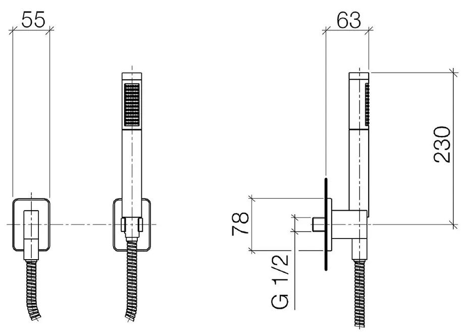 Dornbracht LULU - Sprchový 2-otvorový set k podomietkovej batérii s kolienkom, chróm 27808710-00