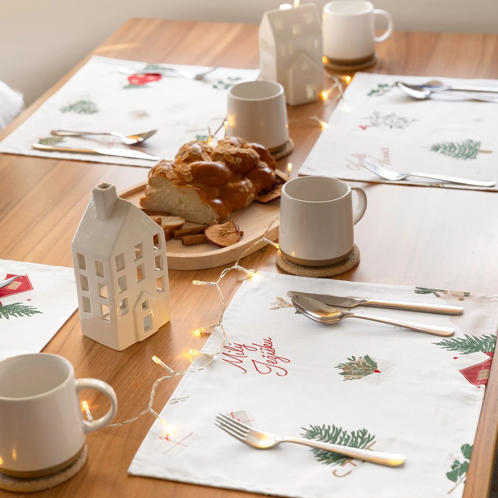 Goldea vianočné prestieranie na stôl z pevnej bavlny - české vianoce - sada 2ks 30 x 40 cm