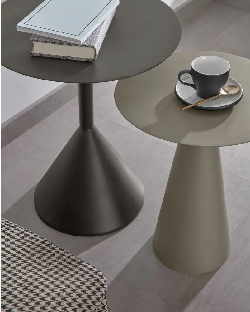 Kovový okrúhly odkladací stolík ø 40 cm Shirel – Kave Home