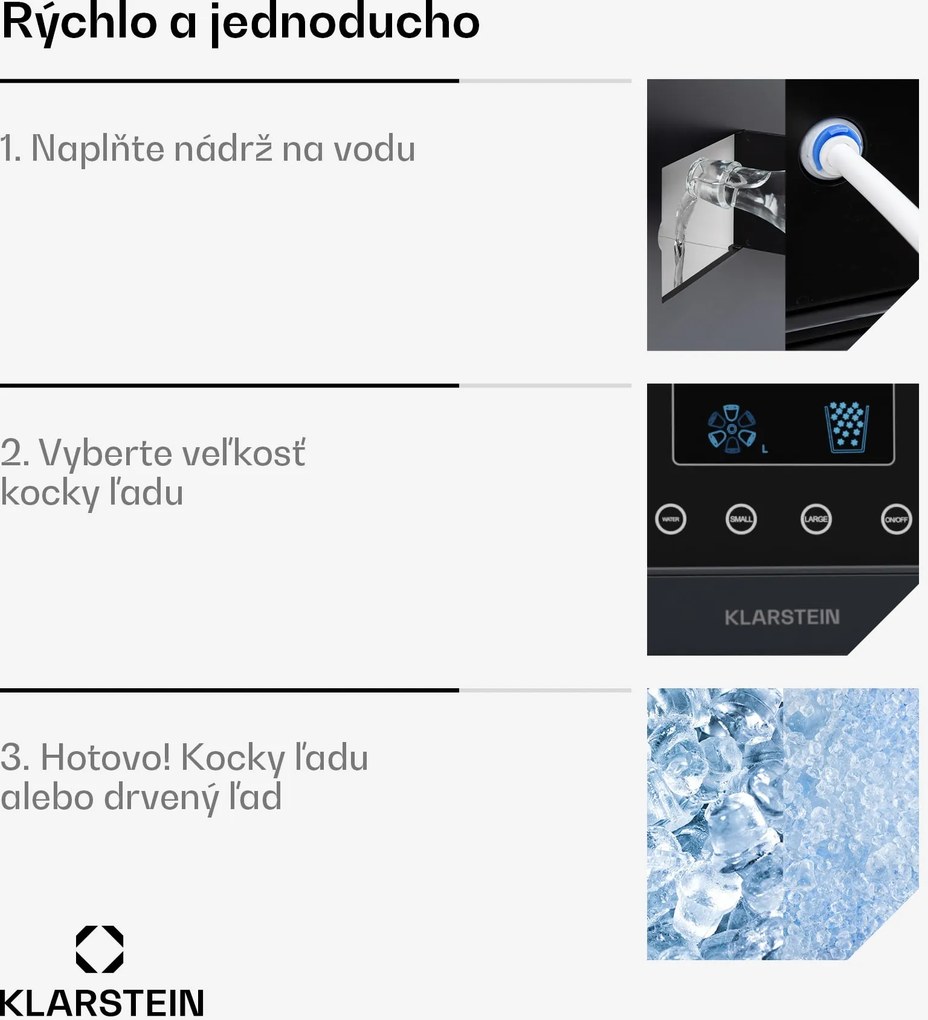 Klarstein IceAge Crush, výrobník ľadu, 2 veľkosti, drvený ľad