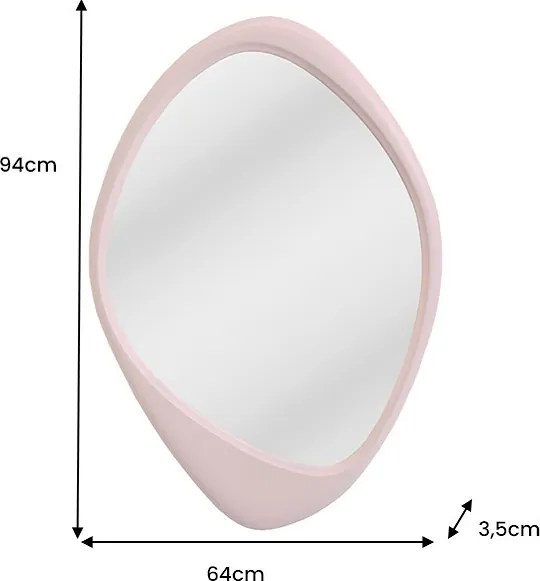 Dizajnové nástenné zrkadlo Abishek 94 cm ružové