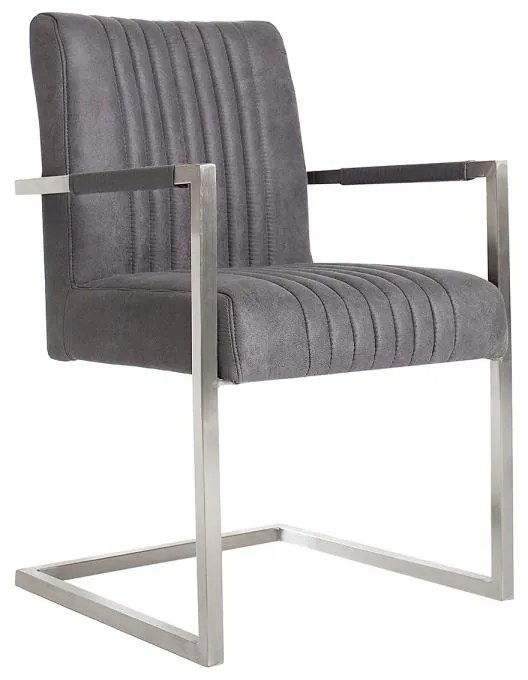 Konzolová stolička Boss s podrúčkami, sivá antik