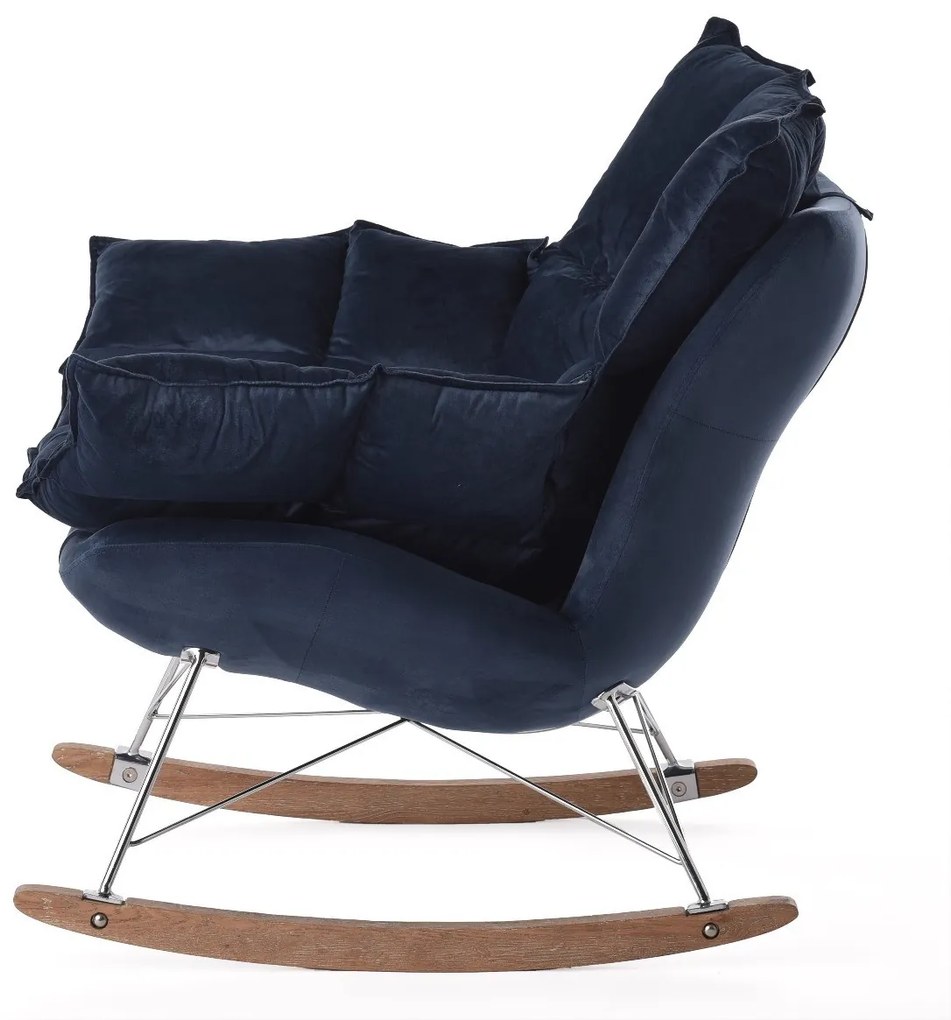 DUKA HOJDACIE KRESLO LIESLIE NAVY BLUE 90X102X85 CM MODRÁ, STRIEBORNÁ 30517