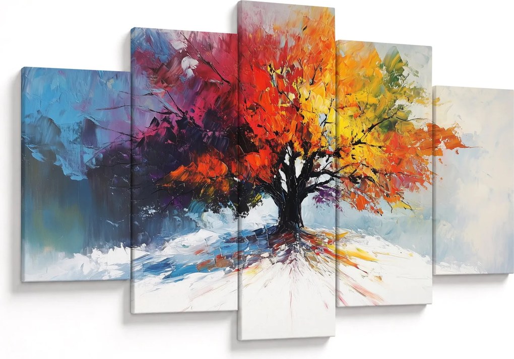 Obraz - Pestrofarebný strom (150x105 cm)
