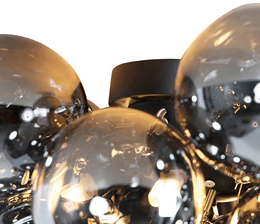 Inteligentné stropné svietidlo čierne s dymovým sklom vrátane 6 Wifi G9 - Uvas