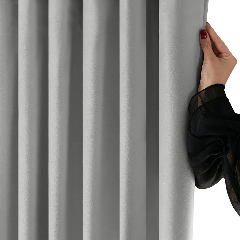 Sivý zamatový dimout záves 400x250 cm Velto – Filumi