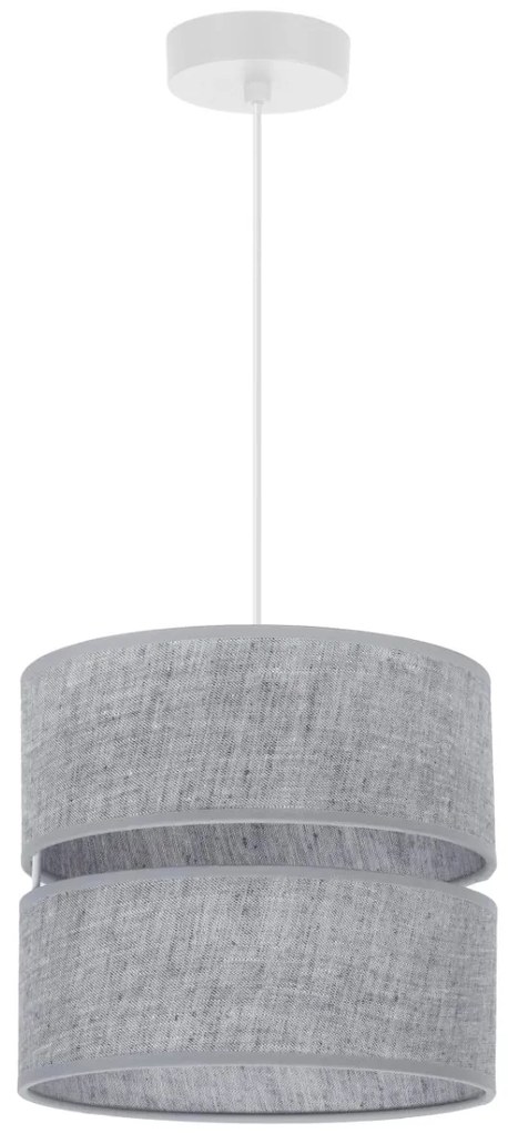 Závesné svietidlo Len, 1x šedé textilné tienidlo, (fi 20 cm), w