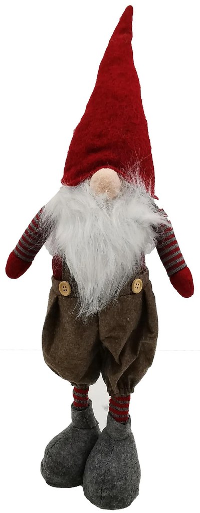 Vánoční skřítek ELFIE 56 cm červený/šedý