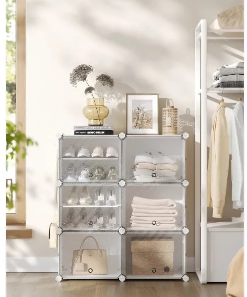 Modulárny regál s priehradkami BOXIFY biela