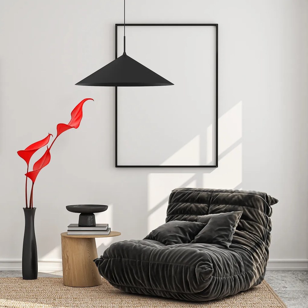 Závesné svietidlo Capital, 1x čierne kovové tienidlo, (fi 60cm), b