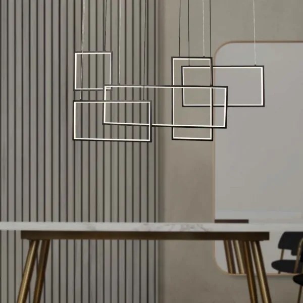 LED Stmievateľný luster na lanku LED/45W/230V 3000K čierna