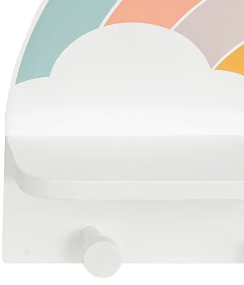 Detská nástenná polica s vešiakmi dúha/pestrofarebná