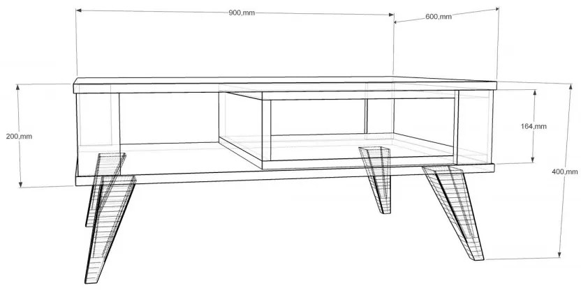 Konferenční stolek Ionis 90 cm dub/bílý