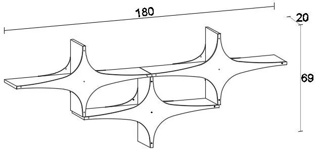 Nástenná polica Susen čierna/biela