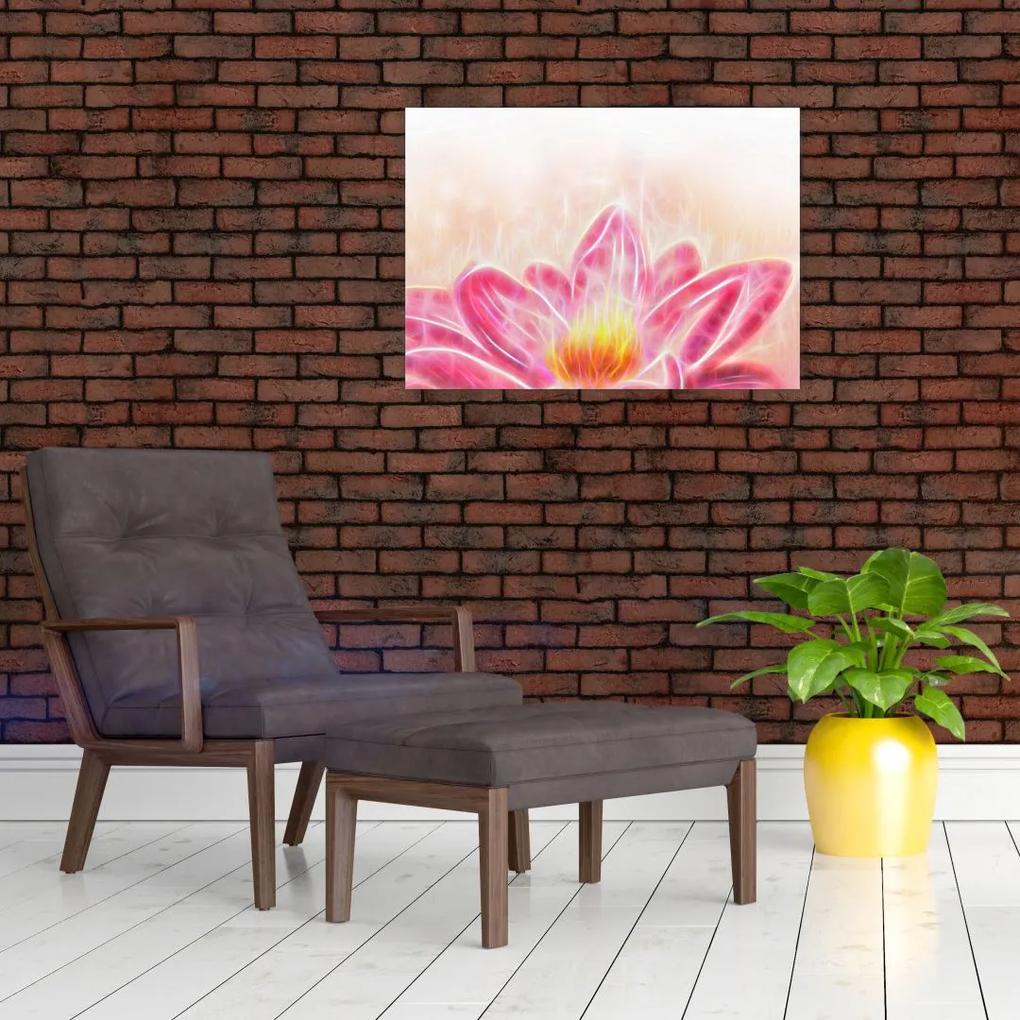 Sklenený obraz lotusového kvetu (70x50 cm)