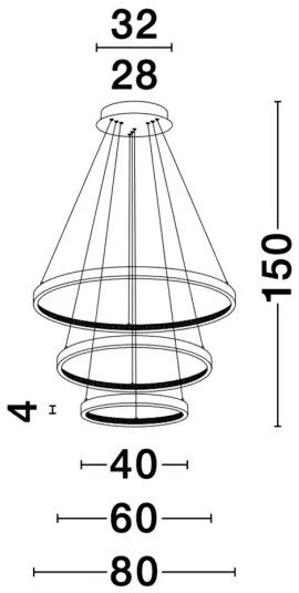 LED luster Preston 180 zlaté