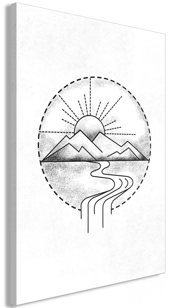 Artgeist Obraz - Mountain Drawing (1 Part) Vertical Veľkosť: 40x60, Verzia: Na talianskom plátne
