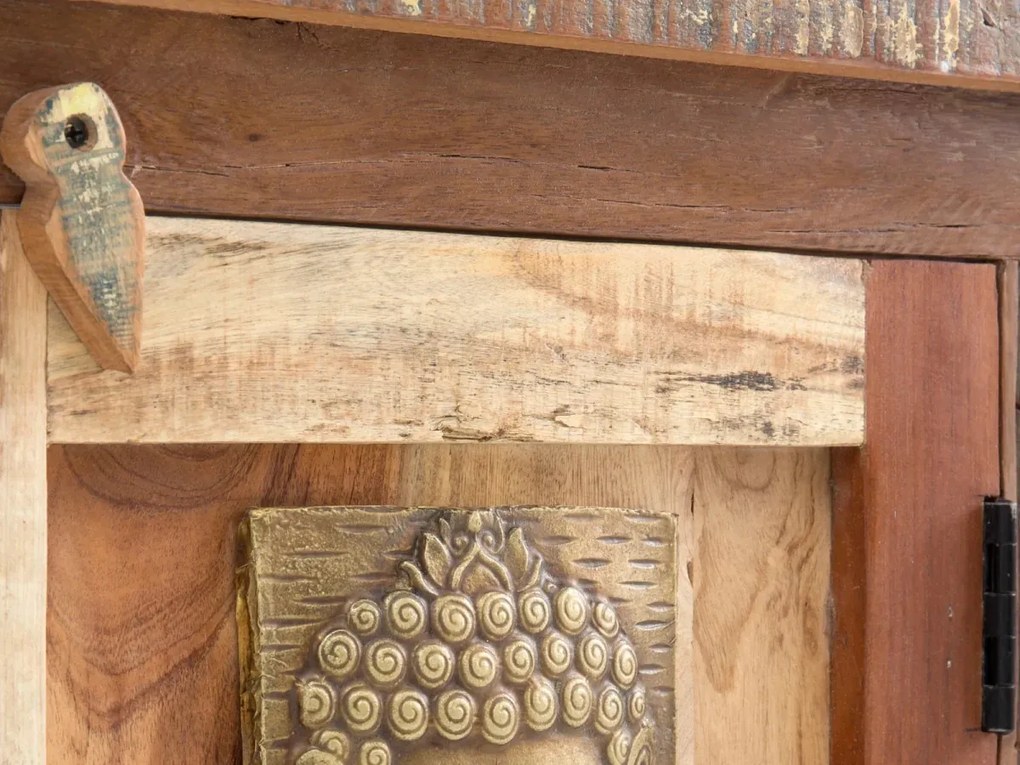 furniture-nabytek.cz - Masivní pod umyvadlová skříňka Sumana z recyklovaného dřeva, lakovaná, hnědá – 130×50×75 cm