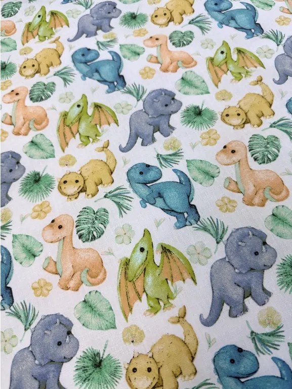 INTERMEDIC SK Obliečka do postieľky Dino 90x130/45x65 cm – 100 % bavlna, zapínanie na zips