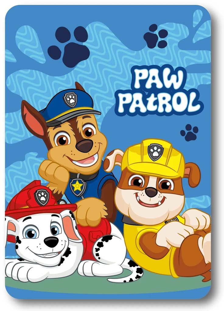 Deka detská flecee Paw Patrol modrá 140x100cm Faro