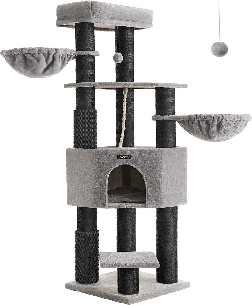 Škrabadlo pre mačky Jerry 160 cm sivé