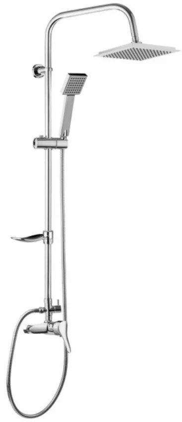 Deante Neo Joko Square, sprchový set s pákovou batériou a 1-funkčnou ručnou sprchou, chróm, DEA-NBJ_01SK