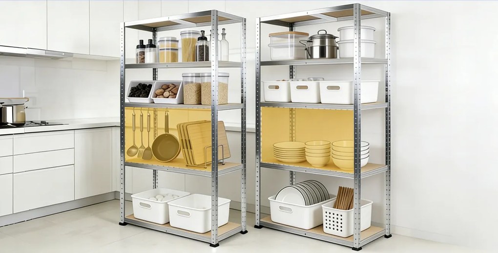Regál 200x90x40 cm zinkovaný 5-policový, nosnosť 875 kg