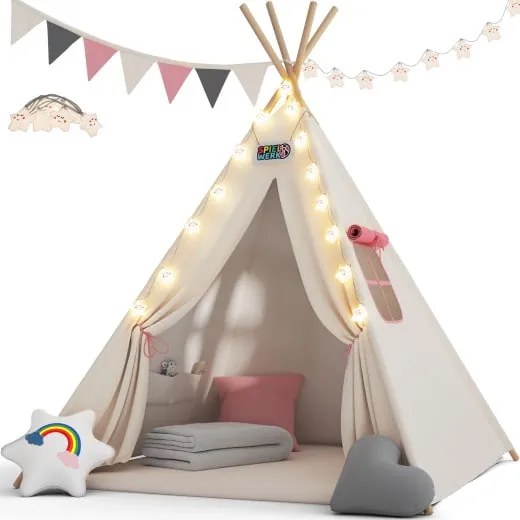 InternetovaZahrada Detský stan Teepee 160x130x130 cm - ružový