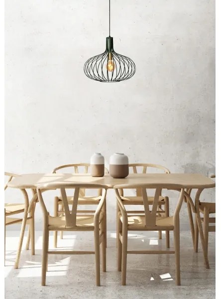 Lucide 78374/50/33 - Luster na lanku MANUELA 1xE27/60W/230V pr. 50 cm zelená