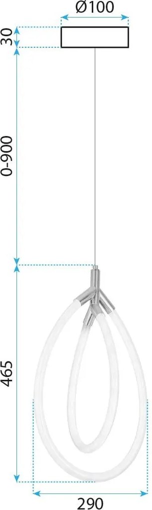 Toolight Toolight, LED závesné osvetlenie, 43W, G017-CP, zlatá-biela, OSW-06365