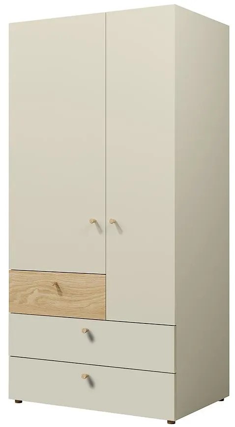 Skriňa Yuki 2 Sivá Béžová/Olejovaný Dub
