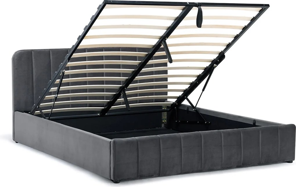 Noela Čalúnená posteľ s úložným priestorom tmavo šedá AVENA 160
