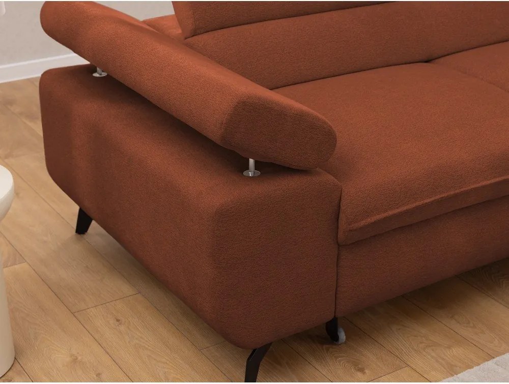 Ženilková rohová pohovka v terakotovej farbe (pravý roh/do L) Marbeya – Ropez