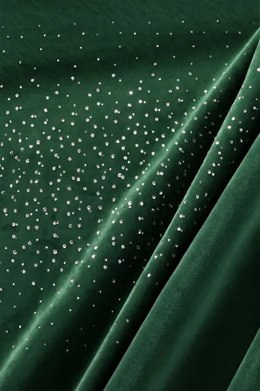Velúrový záves SHINY fľašovo zelený 140x270 cm
