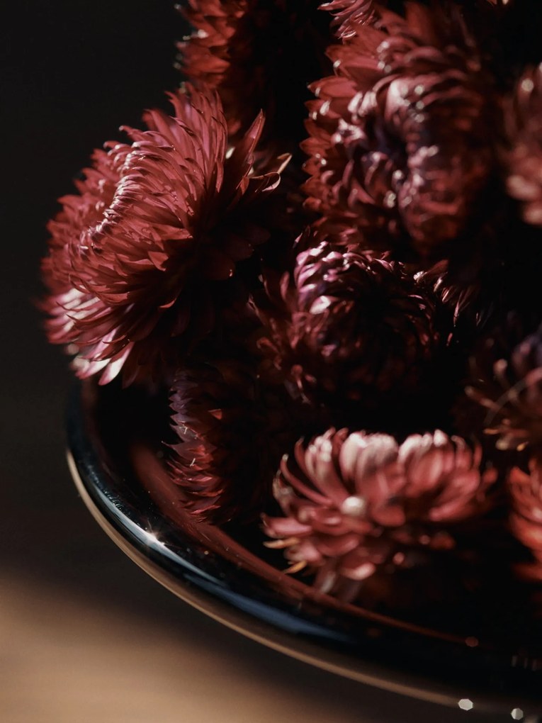 Ferm Living Sklenená misa na podstavci Damo Dark Grape Ø 24 cm