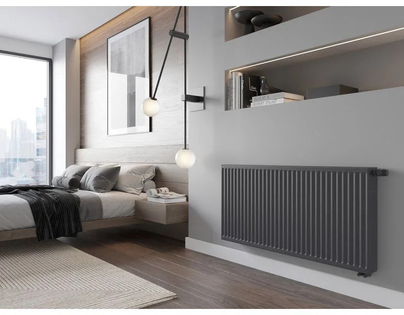 Mexen, Panelový radiátor Mexen CV22 600 x 700 mm, spodné pripojenie, 1157 W, antracit - W622-060-070-66