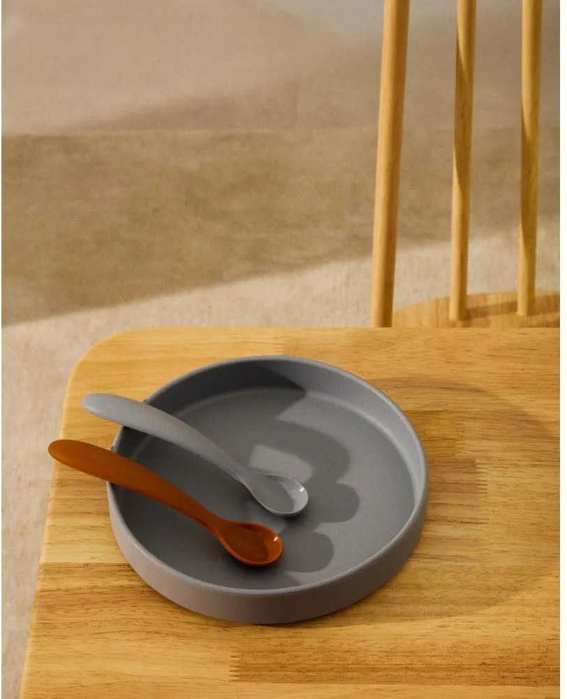 Svetlomodré/oranžové plastové/zo silikónu detské lyžičky v súprave 2 ks Lili – Kave Home