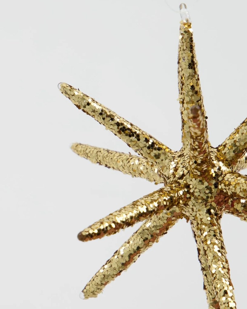 House Doctor Vianočná ozdoba Spike Large Brown Glitter – set 4 ks