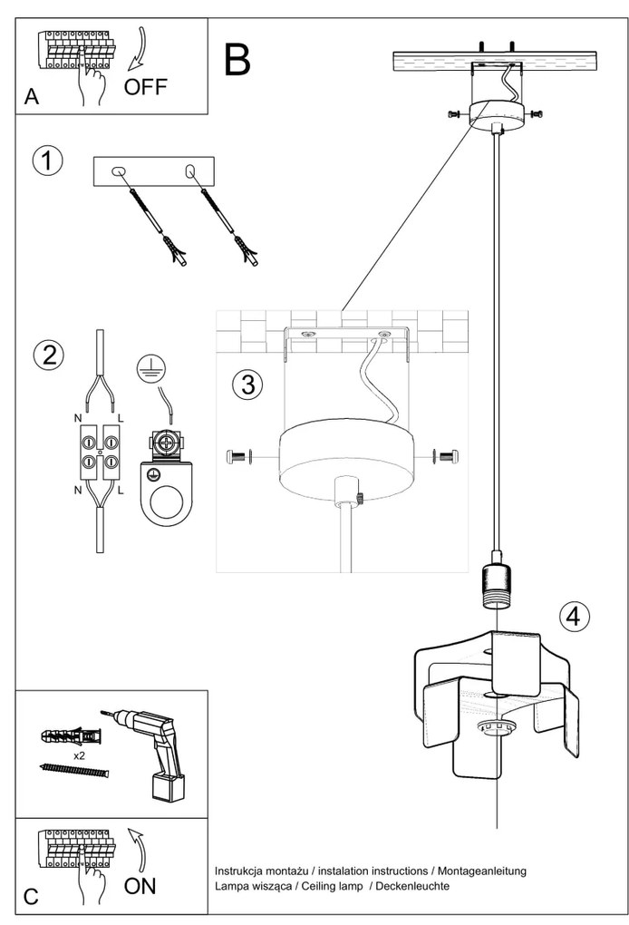 Závesné svietidlo Tulip, 1x čierne kovové tienidlo