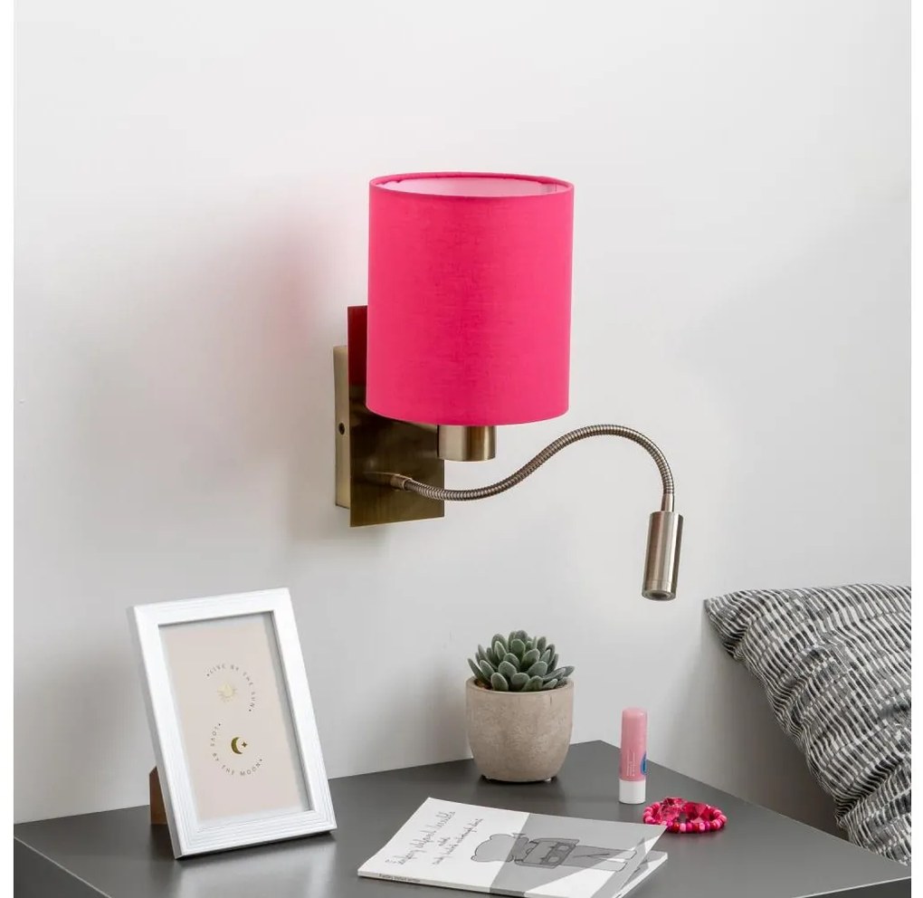 Brilagi - LED Nástenná lampa NUBILA 1xE27/25W/230V + LED/3W mosadz/ružová