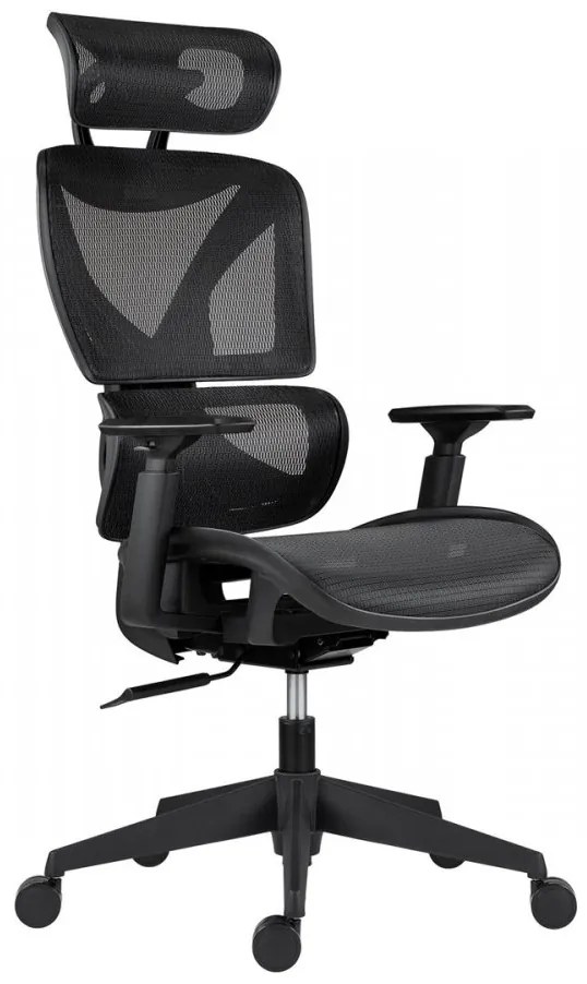 Kancelárska ergonomická stolička ESTER — sieť, čierna, nosnosť 130 kg