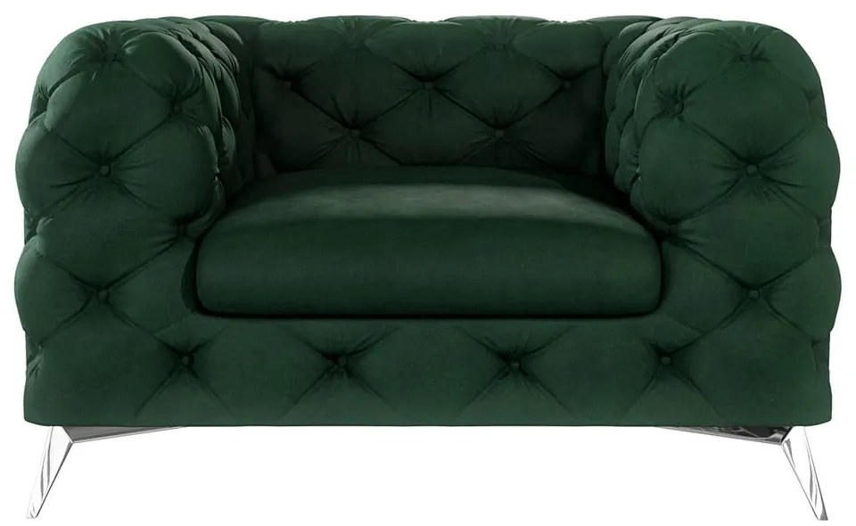 Tmavozelené zamatové kreslo Chelsea – Ropez