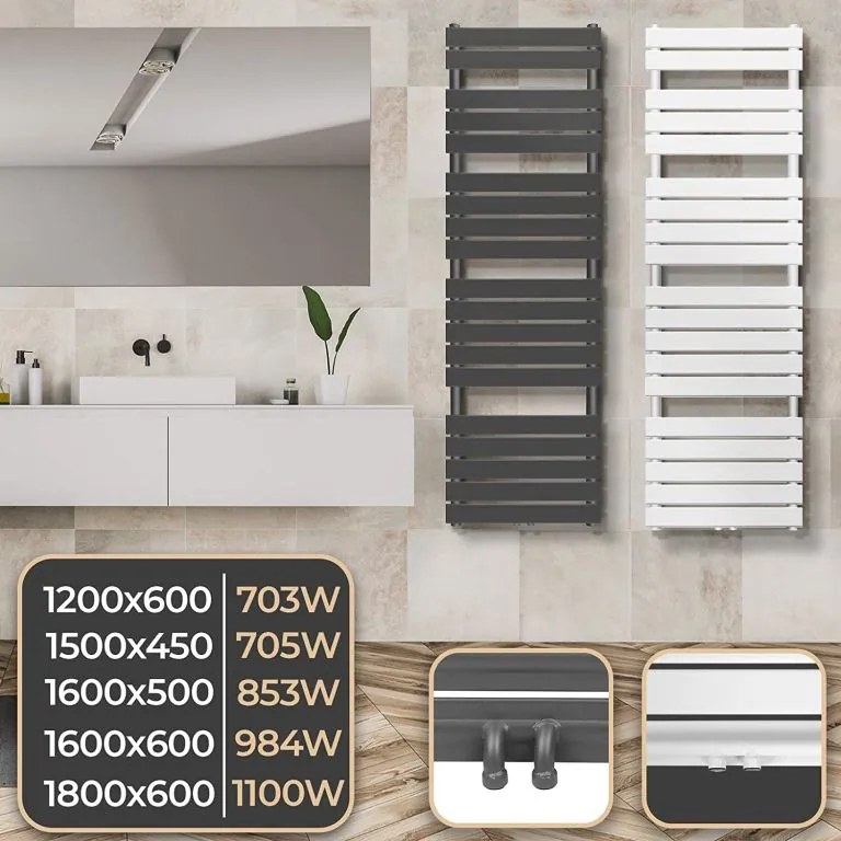 AQUAMARIN Vertikálny kúpeľňový radiátor, 1200 x 600 mm