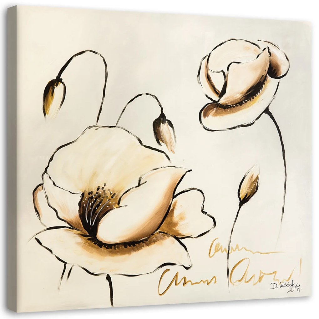 Gario Obraz na plátne Maľované kvety Rozmery: 30 x 30 cm